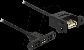85109 Delock Cable USB 2.0 Micro-B female panel-mount > USB 2.0 Type-A