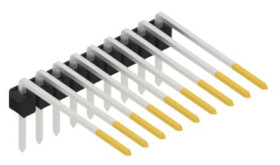 Pin header, 9 pole, pitch 2.54 mm, angled, black, SL31829S