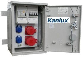 Rozdzielnica budowlana na elewację (2X2P+Z, 1X16A/5P, 1X32A/5P) KANLUX RB26x40-K40-00112W-E0_KANLUX