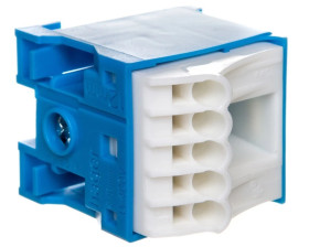 Blok samozaciskow 63A QC niebieski 6 przyłączy 33x30x34mm KN06N