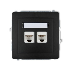 DECO Gniazda komputerowe podwójne 2xRJ45, kat. 5e, 8-stykowy czarny mat 12DGK-2