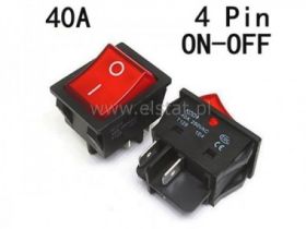 Przycisk stabilny podś. czerwony; 230V 40A 4P