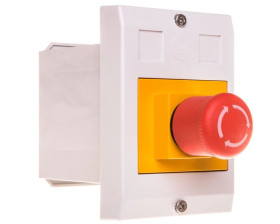 Obudowa wyłącznika silnikowego IP55 podtynkowa z przyciskiem grzybkowym E-PKZ01-PVT 281636