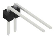 Pin header, 2 pole, pitch 2.54 mm, angled, black, 10056226