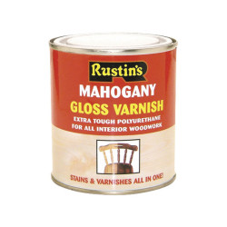 Rustins POSO250 Polyurethane Varnish &amp; Stain Satin Oak 250ml