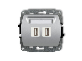 TREND Gniazdo USBx2 podwójne-AA 3.0 srebrny metalik 7GUSB-6 KARLIK