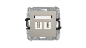 Mini Mechanizm Gniazda Podwójnego 2Xusb A-A 2.0 Taupe 60Mgusb-2