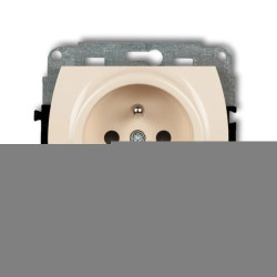 TREND Gniazdo pojedyncze z/u 2P+Z beżowy 1GP-1zp