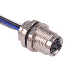 5 Way M8 Prewired Female Front Mounting Receptacle Circular Connector IP67 3A