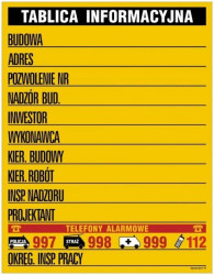 ZNAK - OA001 Uwaga! Rusztowanie w remoncie 35 x 25 cm FN - Folia samoprzylepna