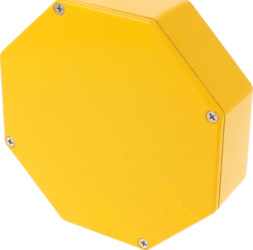 Aluminum die cast enclosure, (L x W x H) 133 x 133 x 35 mm, yellow, IP54, 1590STPCYL