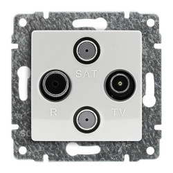 VENA Gniazdo antenowe TV SAT podwójne bez ramki TV:2 dB R: 7 dB F:2 dB 510278