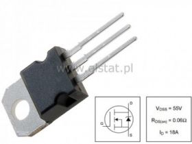 IRLZ 24N tranzystor; 55V; 18A