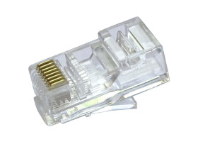 Wtyk 8p8c RJ45 UTP kat.5e na drut, przelotowy (1.00mm)