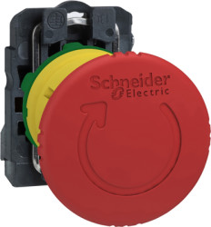 Emergency stop, rotary release, mounting Ø  22 mm, unlit, 1 Form B (N/C), XB5AS8446