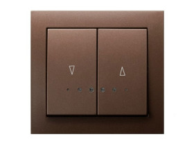 KIER Wyłącznik żaluzjowy zwierny przycisk z podświetleniem niebieskim brązowy metalik ŁP-7WS/52 OSPEL