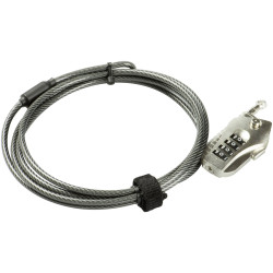 Burg W&#xE4;chter 29830 Cable Lock 2m Silver Secure Combination Snap&#x2B;Lock