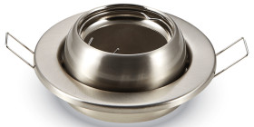 3594 GU10 mounting frame, round, movable, Satin Nickel