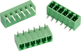 Pin header, 2 pole, pitch 3.81 mm, angled, green, 691322310002