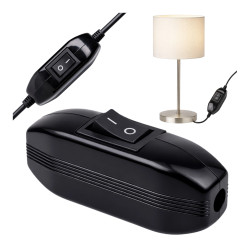 Przełącznik na kabel - przelotowy - ON/OFF - czarny - wyłącznik lampowy