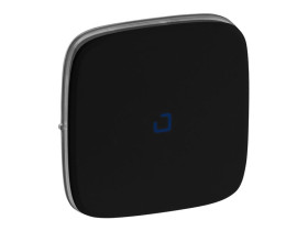 VALENA ALLURE Klawisz czarny wyłącznika : jednobiegunowy lub schodowy lub przycisku przewyłącznikanego no/nc z podświetleniem lu