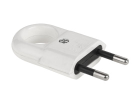 Wtyczka płaska z uchwytem biała WTP2C