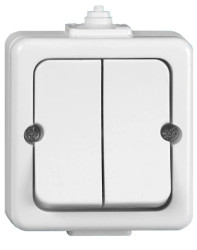 JANTAR Łącznik świecznikowy n/t IP44 biały /przykręcany klawisz/ WNT-2J