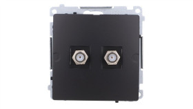 Simon Basic Gniazdo Antenowe Typu F” Podwójne Czarny Mat Bmaf2.01/49