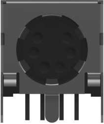 Panel socket, 6 pole, solder connection, angled, 5750071-1