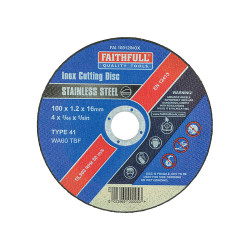 Faithfull FAI10012INOX Inox Cutting Disc 100 x 1.2 x 16mm