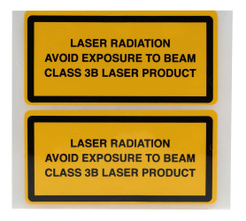 Etykieta bezpieczeństwa Czarny/żółty opis Laser Beam Warning tekst Laser Class 3B