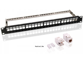 Zestaw panelu krosowego 19-calowego (48,3 cm) Keystone, 24 porty (1 U)