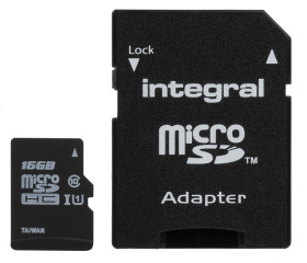Karta Micro SD MicroSDHC, 16 GB Nie, Integral Memory 0 → +60°C
