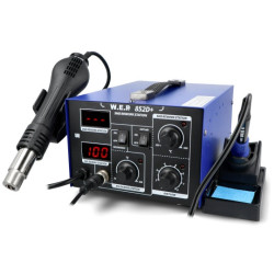 Stacja lutownicza 2w1 hotair i grotowa WEP 852D+ z wentylatorem w kolbie