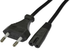 Kabel zasilający OMYp do sprzętu Audio i RTV z wtyczką IEC320 C7 (ósemka) 2,5A czarny 3m