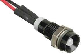 Lampka kontrolna do montażu panelowego 24V dc, biała 6mm LED Wyprowadzenia RS PRO