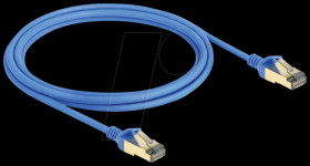 80334 Patch cable, Cat.8.1, F/FTP, Slim, 2 m, blue