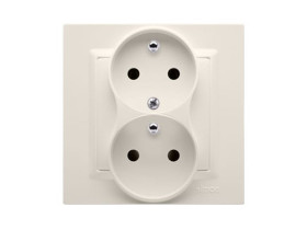 SIMON 10 Gniazdo podwójne z uziemieniem z funkcją niezmienności faz z ramką zaciski śrubowe CGZ2T/41 KONTAKT SIMON