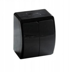 Koala łącznik podwójny natynkowy IP44 czarny