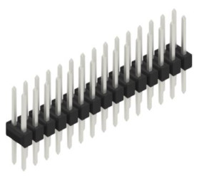 Pin header, 30 pole, pitch 2.54 mm, straight, black, 10053504
