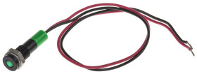 Lampka kontrolna do montażu panelowego 24V dc, zielona 6mm LED Wyprowadzenia RS PRO
