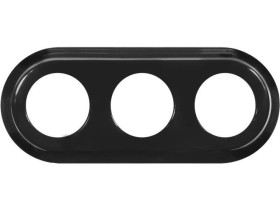 Ramka potrójna okrągła do łączników i gniazd Retro ceramic - czarna