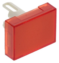 Klosz lampek do przycisku kształt: Prostokątny Czerwony Soczewka Omron
