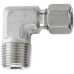 Angle screw-in fitting, L 26.5 mm, 315 bar, stainless steel, for compressed air, liquids, natural gas, hydraulics, 112416