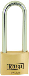 Padlock, high shackle, keyed alike, level 7, shackle (H) 80 mm, brass, (B) 50 mm, K12550L80A1