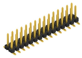 Pin header, 30 pole, pitch 2.54 mm, angled, black, SLLP6SMD06630G