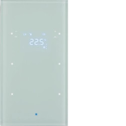 KNX TS Sensor dotykowy 2-kr z reg. temp., szkło, białe 75642030