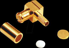 MCX crimp plug, angled, RG174/316