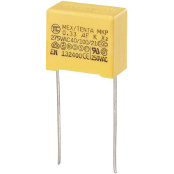 TRU COMPONENTS 450245 MKP-X2 Radial suppression capacitor 0.33µF 275VAC 10% 15mm