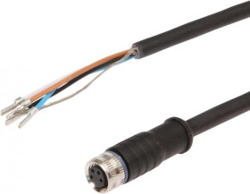 VK205375, Kabel połączeniowy, 2 m, żeński M8 (gniazdo) 4-pinowy prosty, wolny koniec żyły, 4x0,34 mm², PUR